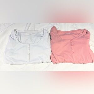 Old Navy Set of White and Pink Ribbed Tops Size XL